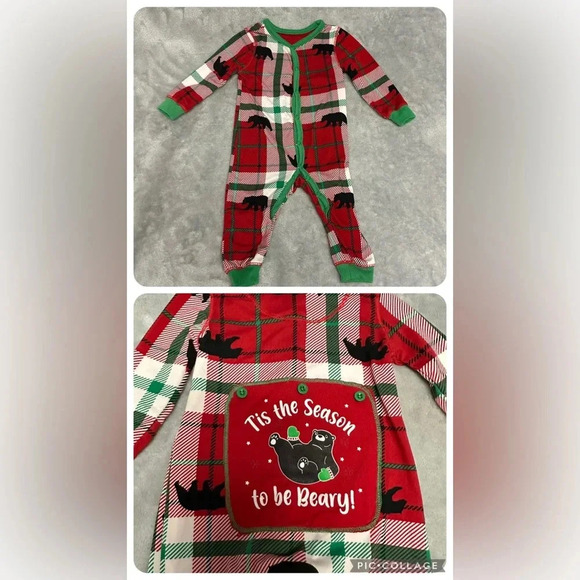 Fammy Jammies - long sleeve ultra soft plaid sleeper/romper. Size 3-6 months - Picture 1 of 6